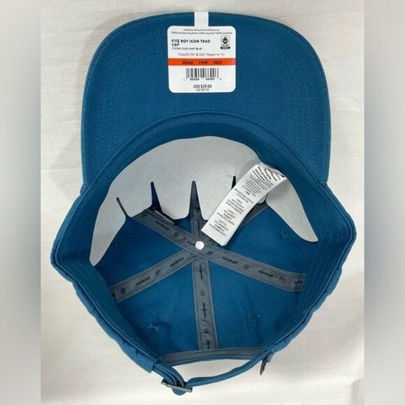 Patagonia Cap Hat Icon Trad Wavy Blue NWT Ball Cap Outdoor Fitz Roy - Picture 7 of 12